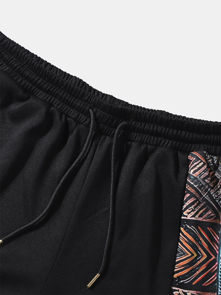 (image for) ChArmkpR Mens Pants Ethnic Pattern Patchwork Drawstring Waist Loose Sweatpants Casual Trousers