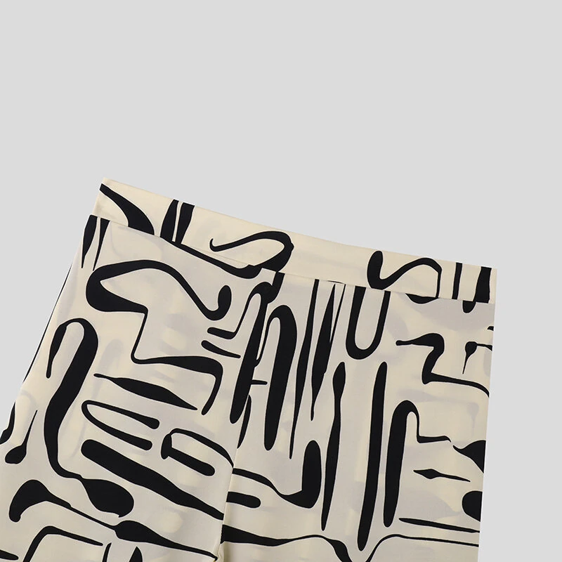 (image for) INCERUN Men Print Pants Casual Fashion Straight Legged Trousers for Men Large Size S-5XL