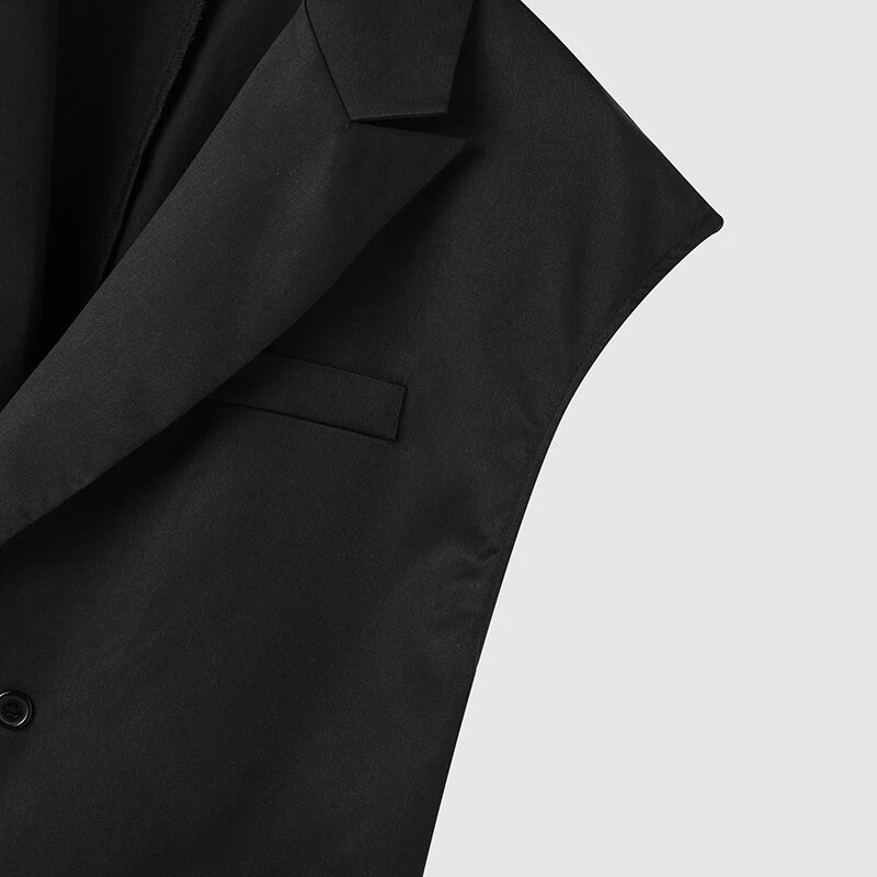 (image for) INCERUN Men Waistcoats Solid Color Sleeveless Vest Coat Fashion Design Button Mens Suits Party Casual Male Clothing Top